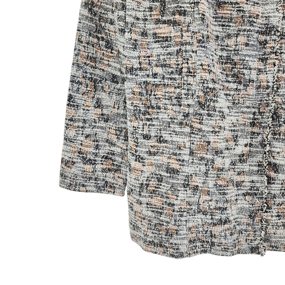 Dolan Women's Textured Zip Up Knit Leopard Business Casual Jacket - Multicolor - Picture 8 of 9